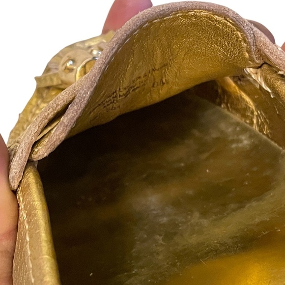 Tory‎ Burch Lawrence Gold Loafers with Tassels, Size 8M - Picture 11 of 12